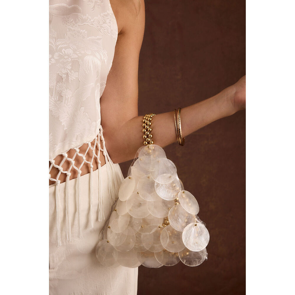 12th Tribe Adara Ivory Shell Payette Bag Size O/S